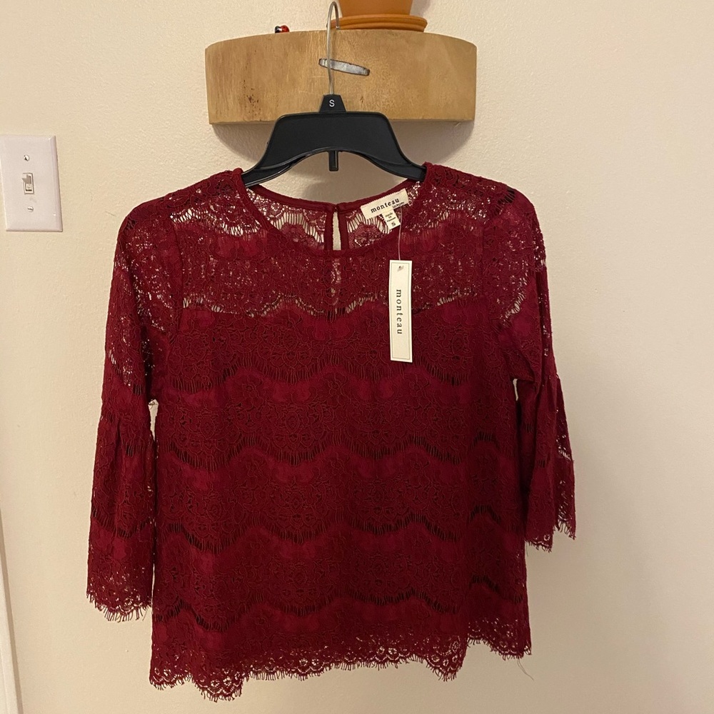 Maroon lace shirt